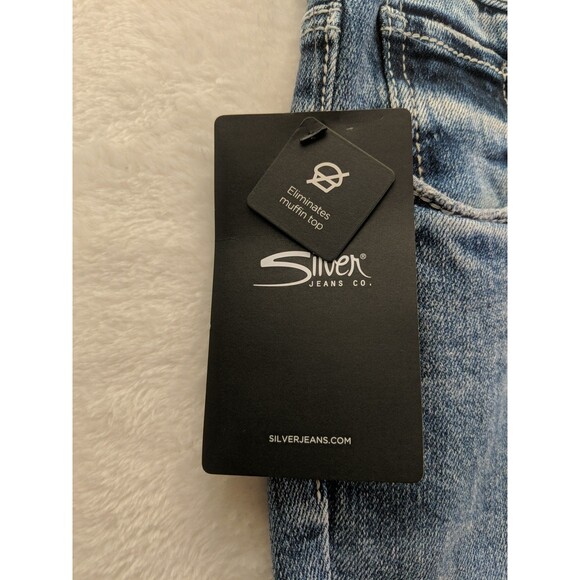 Silver Jeans Co. Boyfriend Mid Rise Distressed Stretch Denim Jeans 30 x 29 NWT - Picture 8 of 15